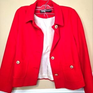 ZARA Elegant Red Women's Jacket Size XS.